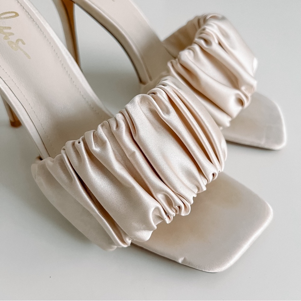 Lulu's Cream Satin Heels